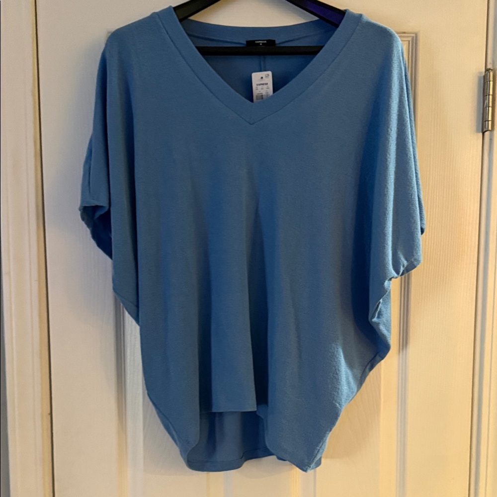 Express Sky Blue V-Neck Tunic